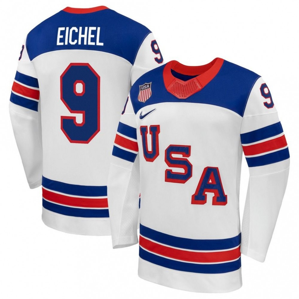 Jack Eichel USA Hockey Olympic 2026 White Away Replica Jersey-Pro Kit Vault | Brand New 26/27 Sports Jerseys